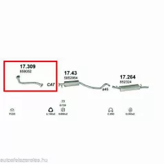 Marix 17.309 első kipufogó cső – Opel Astra F, Vectra A