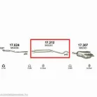 POLMO 17.312 - Kipufogó közép dob OPEL ASTRA 1.6, 1.8 (2003-2014)
