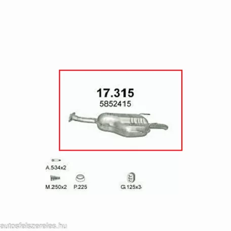 Marix 17.315 hátsó kipufogó dob – Opel Astra G