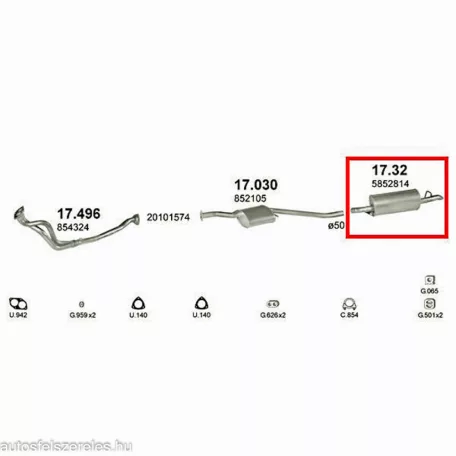 Marix 17.32 hátsó kipufogó dob – Opel Omega A
