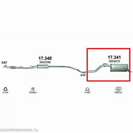 Marix 17.341 hátsó kipufogó dob – Opel Corsa D