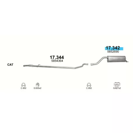 Polmo 17.342 – Opel Corsa D Kipufogó hátsó dob