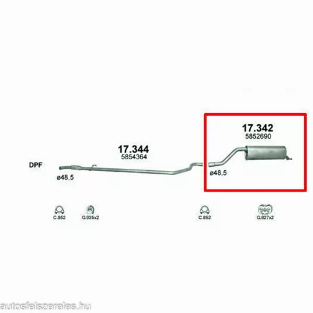 Marix 17.342 hátsó kipufogó dob – Opel Corsa D