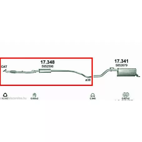 Marix 17.348 középső kipufogó dob – Opel Corsa D