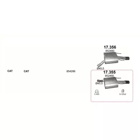 Polmo 17.355 – Opel Insignia Kipufogó hátsó dob
