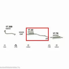 Marix 17.40 középső kipufogó dob – Opel Astra F