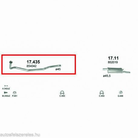 Marix 17-435 első kipufogó cső – OPEL Corsa A