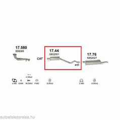 Marix 17.44 középső kipufogó dob – Opel Astra F