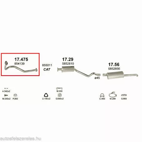 Marix 17.475 első kipufogó cső – Opel Kadett E