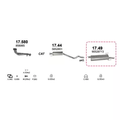 Edex 17.49 hátsó kipufogó dob – Opel Astra F
