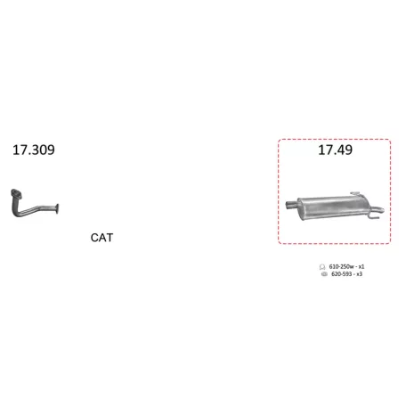 Edex 17.49 hátsó kipufogó dob – Opel Astra F