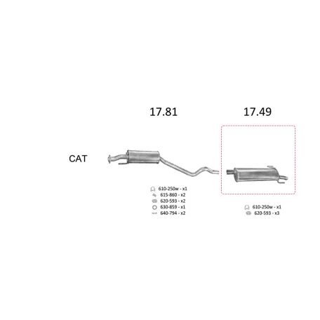 Edex 17.49 hátsó kipufogó dob – Opel Astra F