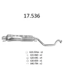 Edex 17.536 középső kipufogó dob – Opel Zafira A