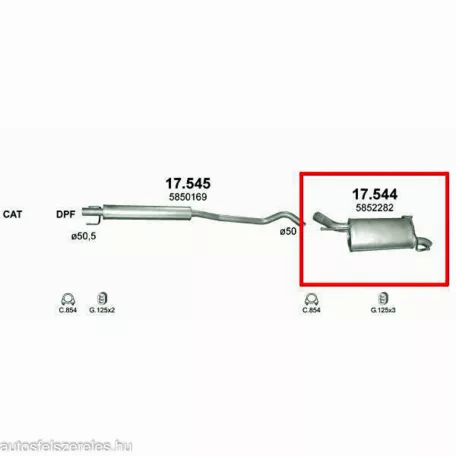 Marix 17.544 hátsó kipufogó dob – Opel Corsa C 1.7d