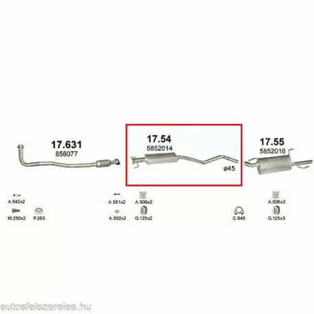 Marix 17.54 középső kipufogó dob – Opel Vectra B