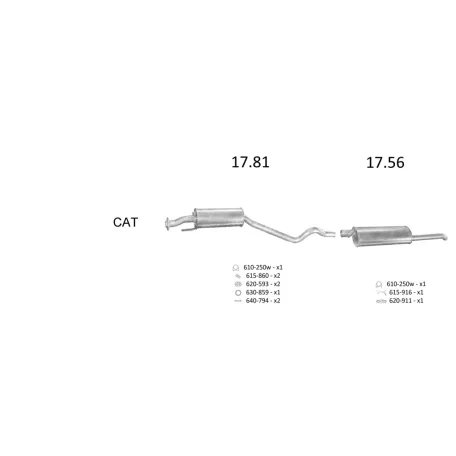 Edex 17.56 hátsó kipufogó dob – Opel Astra F, Kadett E
