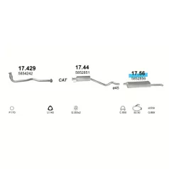 Polmo 17.56 – Opel Astra F Kipufogó hátsó dob