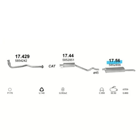 Polmo 17.56 – Opel Astra F Kipufogó hátsó dob