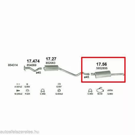 Marix 17.56 hátsó kipufogó dob – Opel Astra F, Kadett E