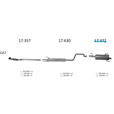 Edex 17.372 hátsó kipufogó dob – Opel Meriva A