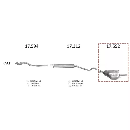 Edex 17.592 hátsó kipufogó dob – Opel Astra G