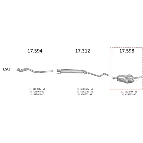 Edex 17.598 hátsó kipufogó dob – Opel Astra G