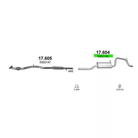 Marix 17.604 hátsó kipufogó dob – Opel Agila A