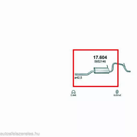 Marix 17.604 hátsó kipufogó dob – Opel Agila A