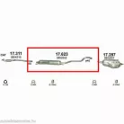 Polmo 17.623 – Opel Zafira A/B Középső kipufogó dob