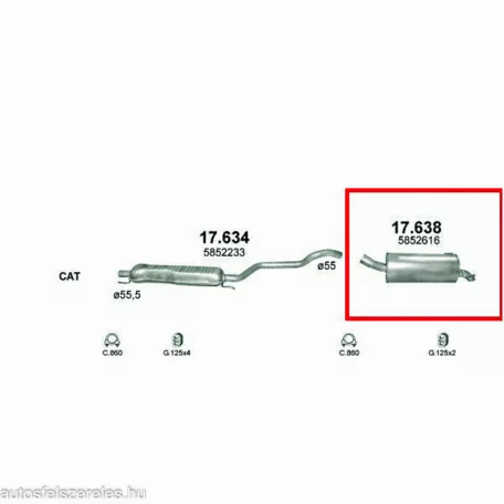 Marix 17.638 hátsó kipufogó dob – Opel Zafira B