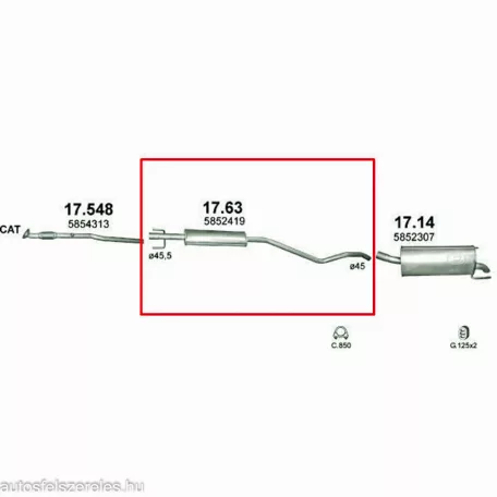 Marix 17.63 középső kipufogó dob – Opel Astra H