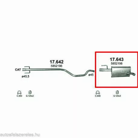 Marix 17.643 hátsó kipufogó dob – Opel Meriva A