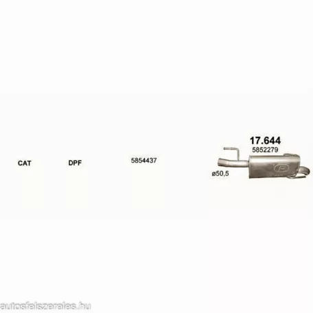 Polmo 17.644 – Opel Meriva A Kipufogó hátsó dob