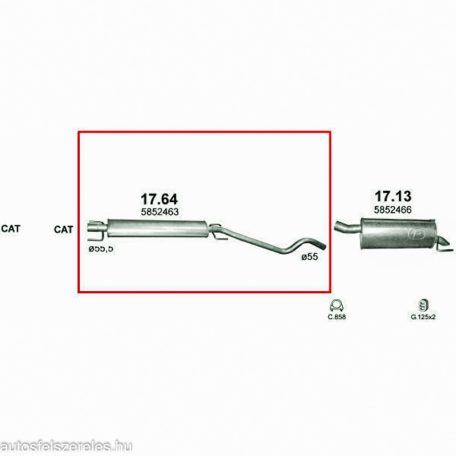 Marix 17-64 középső kipufogó dob – OPEL Astra H