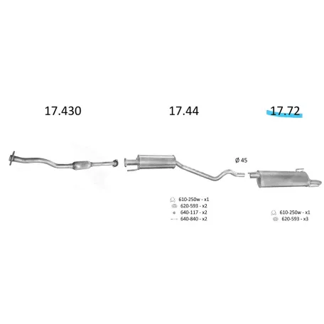 Edex 17.72 hátsó kipufogó dob – Opel Astra F