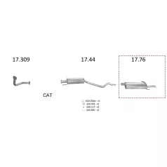 Edex 017.074 hátsó kipufogó dob – Opel Astra F