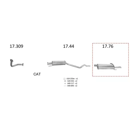 Edex 017.074 hátsó kipufogó dob – Opel Astra F