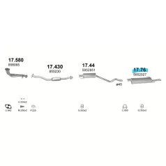 Polmo 17.76 – Opel Astra F Kipufogó hátsó dob