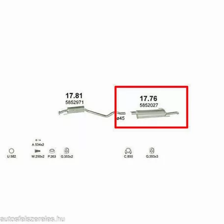 Marix 17.76 hátsó kipufogó dob – Opel Astra F