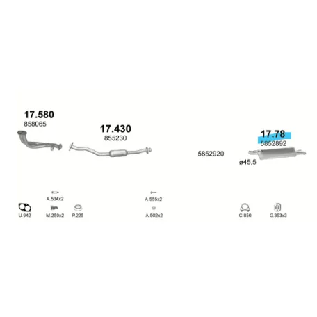 Marix 17.78 hátsó kipufogó dob – Opel Astra F