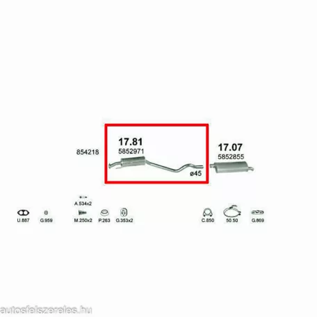 Marix 17.81 középső kipufogó dob – Opel Astra F