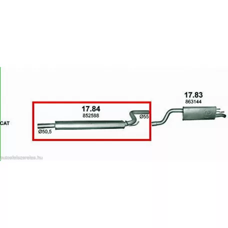 Polmo 17.84 – Opel Meriva B Középső kipufogó dob