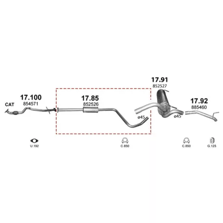 Marix 17.85 középső kipufogó dob – Opel Astra J