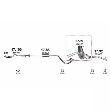 Marix 17.91 kipufogó cső – Opel Astra J