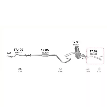 Polmo 17.92 – Opel Astra J Kipufogó kivezető cső