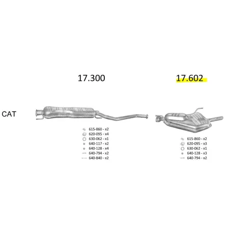 K17.602 kipufogó hátsó dob - Opel Vectra B 2.0 D