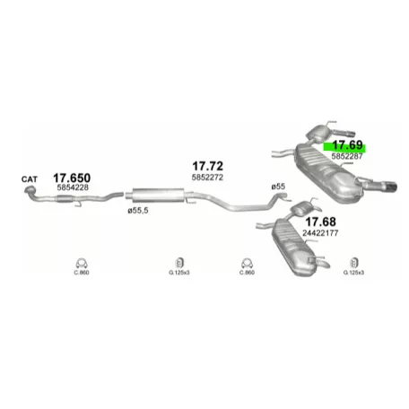 K17.69 Opel Signum hátsó kipufogódob