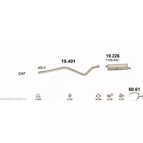 POLMO 19.226 - Kipufogó hátsó dob CITROEN C4 1.6 D, 2.0 D (2001-2008)