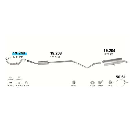 Polmo 19.240 – CITROEN Kipufogó javítócső