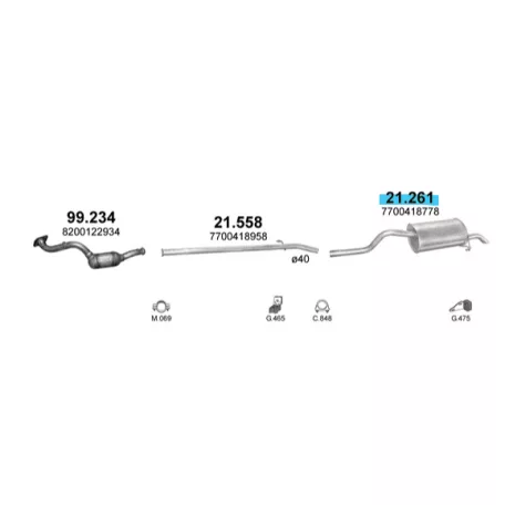 Marix 21-261 hátsó kipufogó dob – RENAULT Clio II